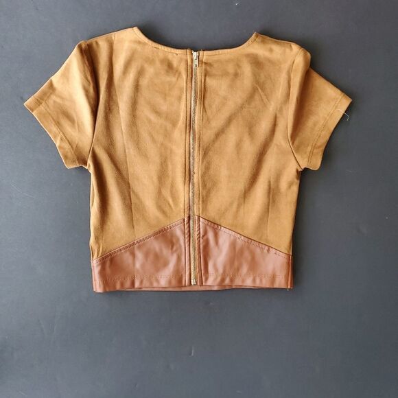 Necessary clothing Tan Suede Crop Top - Picture 6 of 9